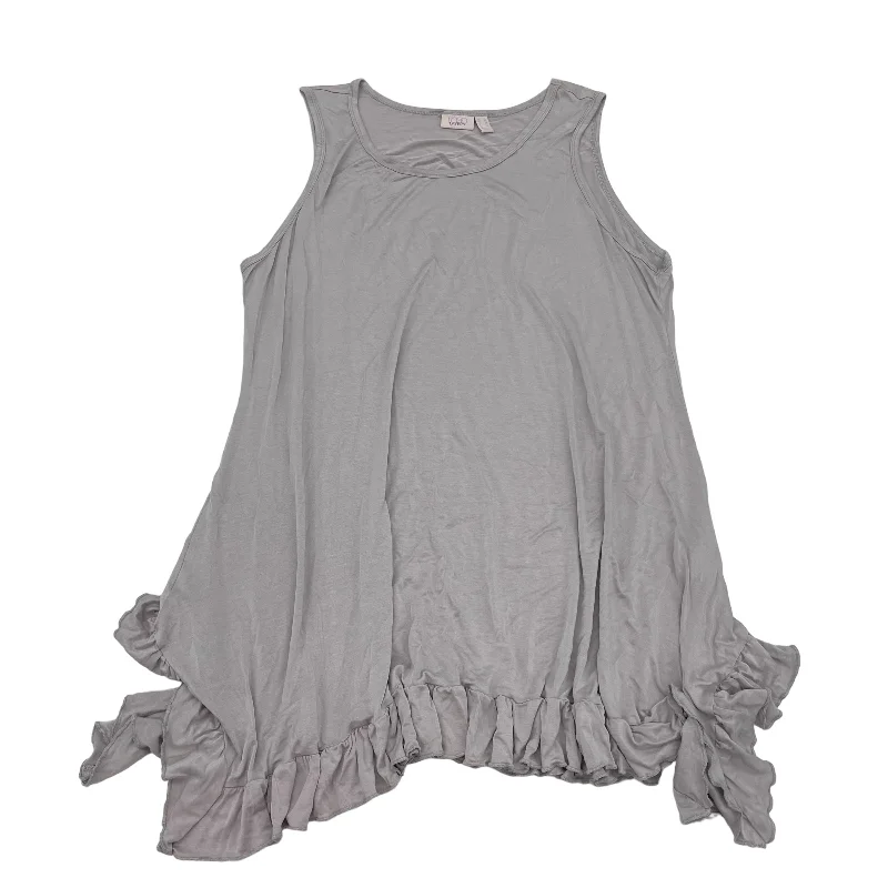Minimalist Elegant GREY LOGG TUNIC SLEEVELESS, Size 2X