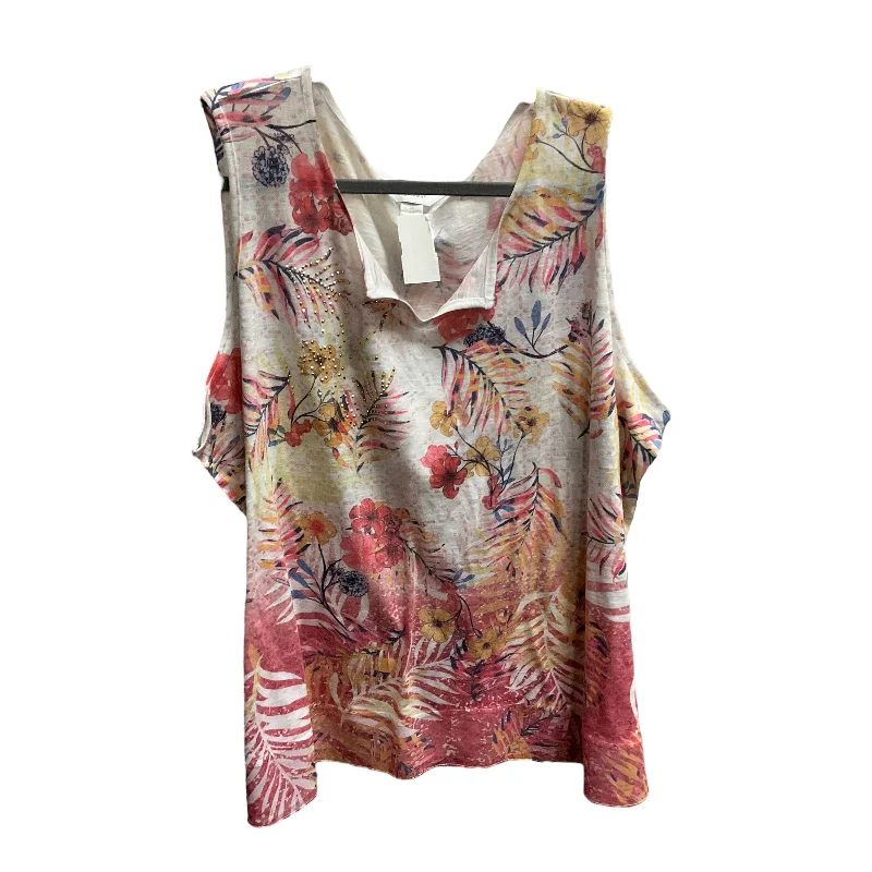 Fashionable Tops for Women Multi-colored Top Sleeveless Cj Banks, Size 2x