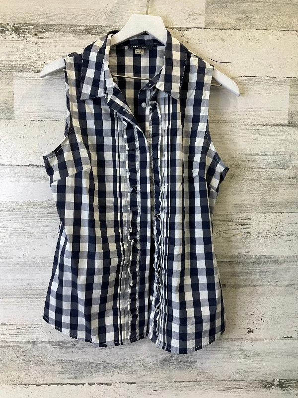 Women's Clothing For Everyday Wear Blue & White Top Sleeveless Tommy Hilfiger, Size M