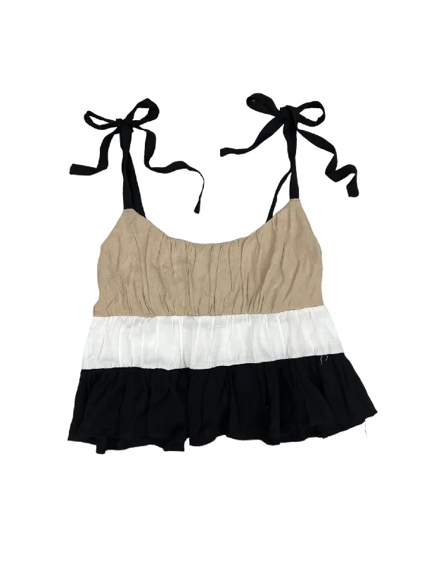 Women's Cozy Outfit For Lounging Black & Brown Top Sleeveless Mi Ami, Size L