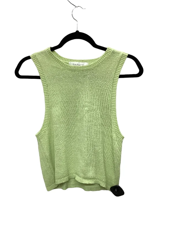 Women's Holiday Outfit Green Top Sleeveless Clothes Mentor, Size L