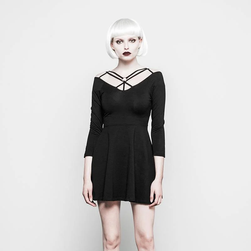 Colorful Clothing Women's Strappy Goth Dress