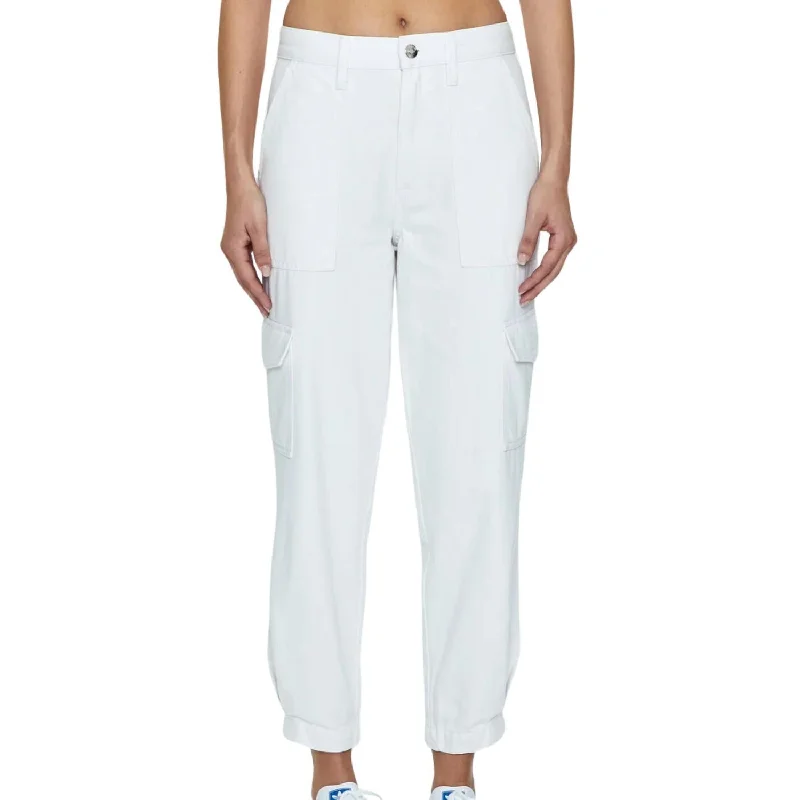 Modern Romance Josephine High Rise Tapered Cargo In White